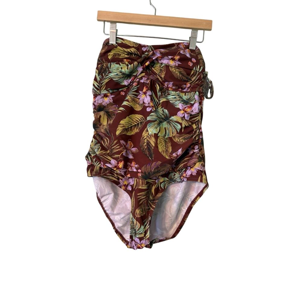 Shade $& Shore Medium Brown Floral One Piece Removable/adjustable Straps